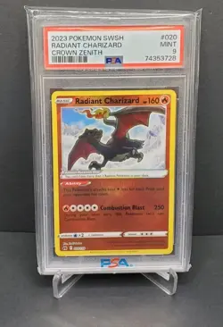 2023 Pokemon Crown Zenith Radiant Charizard PSA 9 MINT #020 Holo Rare - Image 1