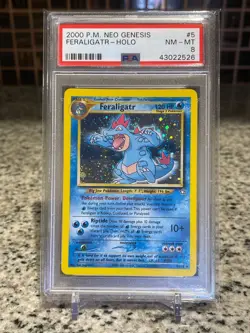 2000 Pokemon Neo Genesis Feraligatr Holo Rare PSA 8 - Image 1