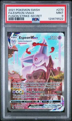 2021 Pokemon Fusion Strike Espeon VMAX Full Alternate Alt Art #270/264 PSA 9 - Image 1
