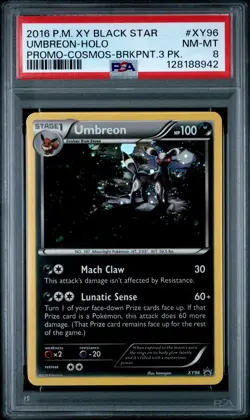 2016 Pokemon Xy Black Star Promo #XY96 Umbreon Holo Promo PSA 8 - Image 1