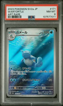 2023 POKEMON JPN SV2A-POKEMON 151 ART RARE #171 WARTORTLE PSA 8 - Image 1