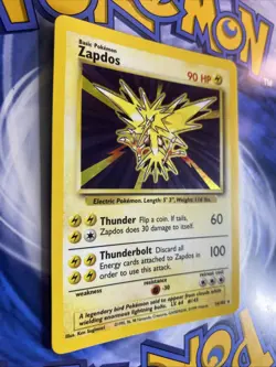 Pokemon 1999 Base Set Zapdos 16/102 Unlimited English NM - Image 2