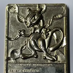 1999 Nintendo Gold Plated Mewtwo Pokemon Card BK Collectible - Image 3
