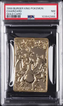 1999 BURGER KING POKEMON GOLD CARDS CHARIZARD PSA 7 - Image 1
