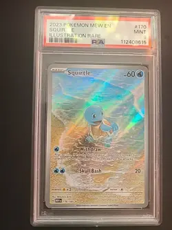 2023 Pokemon TCG Squirtle Illustration Rare Holo Card PSA 9 Mint - Image 1