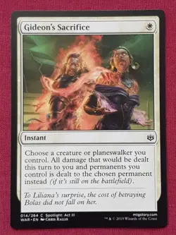 Magic The Gathering WAR OF THE SPARK GIDEON'S SACRIFICE white card MTG - Image 1