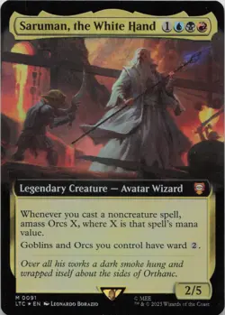 Saruman, the White Hand (Extended Art) - FOIL - M Commander: The Lord of the Rin - Image 1