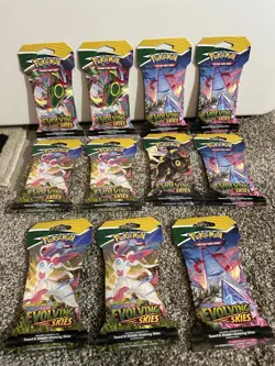 Pokemon Evolving Skies Sleeved Booster Pack | Factory Sealed, NEW. 11 packs. - Image 1