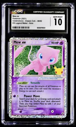 Pokemon 2021 Mew Ex Legend Maker Holo Celebrations 88/92 CGC 10 MINT - Image 1