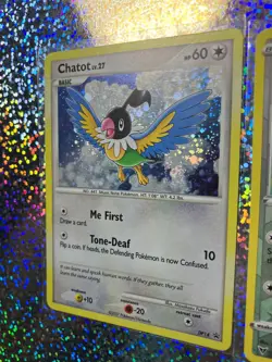 2007 Pokemon TCG Diamond & Pearl Cosmos Holo Promo DP14 Chatot With a Holo Swirl - Image 4