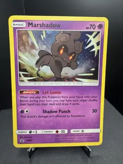 Pokemon TCG Sun & Moon Marshadow SM85 Black Star Promo Cosmos Holo LP! - Image 1
