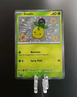 Smoliv 102/091 SV: Paldean Fates Holo Baby Shiny Pokemon NM PACK FRESH - Image 1