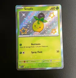 Smoliv 102/091 SV: Paldean Fates Holo Baby Shiny Pokemon NM PACK FRESH - Image 2