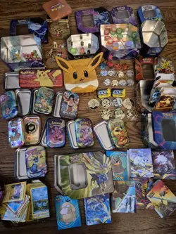 Pokemon TCG Tin Bundle Lot Coins Dice Tokens & Accessories Collector Tin - Image 1