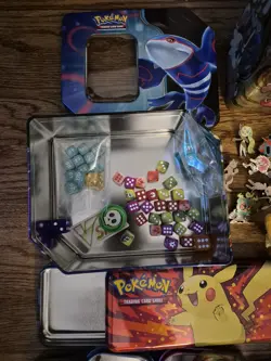 Pokemon TCG Tin Bundle Lot Coins Dice Tokens & Accessories Collector Tin - Image 2