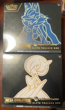 Sealed Pokemon Center Mega Evolution ETB's and 36 pack Enhanced Booster Display - Image 1