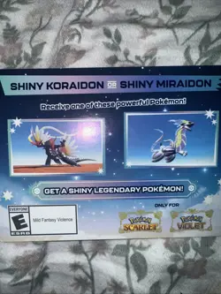 Shiny Koraidon or Shiny Miraidon Code Card - Image 1