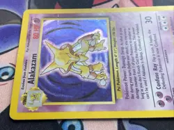 Pokemon TCG Alakazam Base Set Holo Card 1/102 Unlimited Holo Rare MP - Image 3