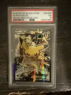 XY Promos Pikachu EX Holo Card #XY124 2016 Rare Psa 5 - Image 1