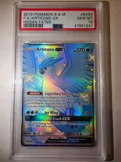 Articuno GX Shiny Vault Hidden Fates SV54/SV94 Pokemon Card PSA 10 Gem Mint - Image 1