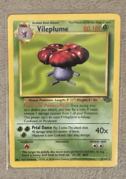 Vileplume 31/64 Jungle Set Non-Holo Rare Pokemon TCG Card WOTC, LP Condition - Image 1