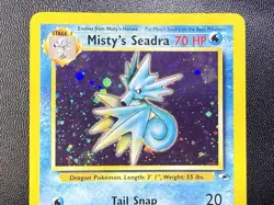 Pokemon TCG Misty's Seadra Holo Rare Gym Heroes Prerelease 9/132 Near Mint NM - Image 3