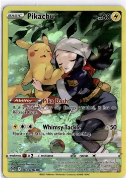 Pokemon TCG Lost Origin Pikachu TG05/TG30 Trainer Gallery Full Art Near Mint - Image 1
