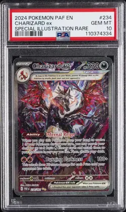 2024 POKEMON PAF EN-PALDEAN FATES SPECIAL ILLUSTRATION RARE CHARIZARD EX PSA 10 - Image 1