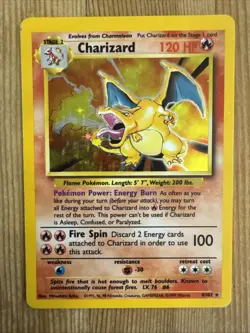 Pokemon TCG Charizard Base Set 4/102 Holo Unlimited Holo Rare MP/HP - Image 1