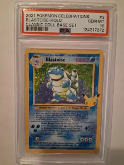 2021 Pokemon Celebrations Blastoise Holo PSA 10 Classic Coll Base Set 2/102 - Image 1