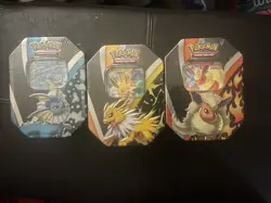 Pokemon TCG EEVEE EVOLUTIONS TINS -Flareon, Jolteon & Vaporeon Factory Sealed - Image 1