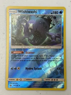 Wishiwashi 2019 Cosmic Eclipse Reverse Holo Rare Pokemon Card 62/236 NM - Image 1