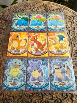 1999 Pokemon Topps TV Animation Edition Black Logo Complete 90 Card Set very LP - Image 1