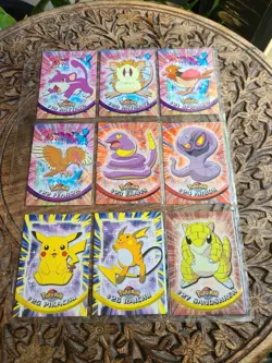1999 Pokemon Topps TV Animation Edition Black Logo Complete 90 Card Set very LP - Image 5