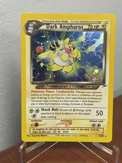 Pokemon Dark Ampharos TCG Neo Destiny Card 1/105 Unlimited Holo Rare LP - Image 1