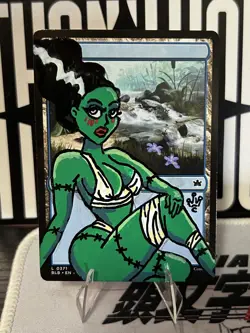 Altered/Hand Painted Art MTG Card - Anime girl - Zombie Girl Island - Image 1