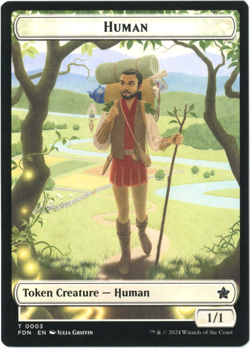 Human / Knight (3/4) Doubled-Sided Token - Foundations - MTG - Image 1