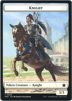 Human / Knight (3/4) Doubled-Sided Token - Foundations - MTG - Image 2