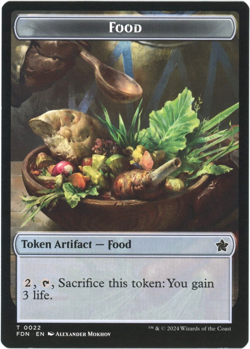Food / Treasure (22/23) Doubled-Sided Token - Foundations - MTG NM/M - Image 1