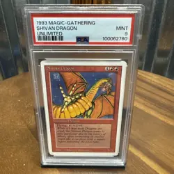 Magic The Gathering MTG Revised Shivan Dragon PSA 9 ERROR Slab Unlimited Label - Image 1