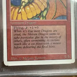Magic The Gathering MTG Revised Shivan Dragon PSA 9 ERROR Slab Unlimited Label - Image 2