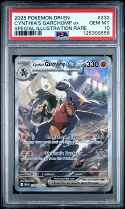2025 POKEMON DRI EN-DESTINED RIVALS #232 CYNTHIA'S GARCHOMP EX PSA 10 - Image 1