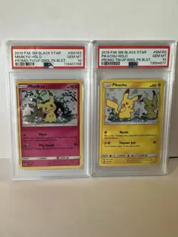 PSA 10 Set Pokemon Team Up Promos Pikachu & Mimikyu SM162&SM163 Sun and Moon - Image 1