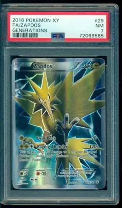 2016 Pokemon Generations #29 Zapdos Full ART PSA 7 NM - Image 1