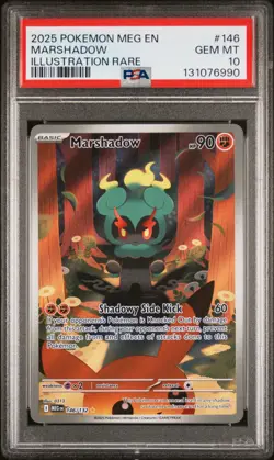2025 POKEMON MEG EN-MEGA EVOLUTION ILLUSTRATION RARE #146 MARSHADOW PSA 10 - Image 1