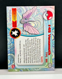 Topps Pokemon Card Blue Label #49 Venomoth 1st Print - Image 3