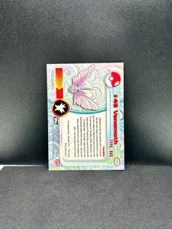 VENOMOTH #49 Topps TV Animation BLACK LOGO Pokemon Card LP - Image 2