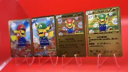 Pikachu Mario & Luigi 4 Card Set Metal Japanese Pokemon Card Art Gift/Display - Image 4