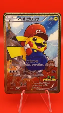 Pikachu Mario & Luigi 4 Card Set Metal Japanese Pokemon Card Art Gift/Display - Image 5