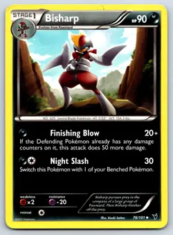 Bisharp - BW Noble Victories 76/101 Kouki Saitou Black White Pokemon Card MP - Image 1